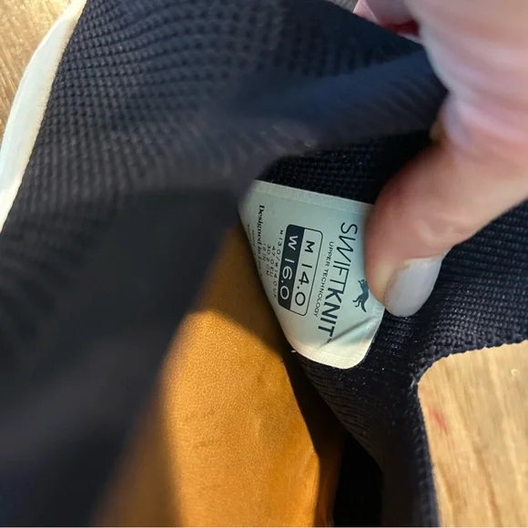 Wolf & Shepherd SWIFTKNIT™ DERBY Navy Blue Sneakers Leather Accents Sz 14 EXLNT - Picture 10 of 11